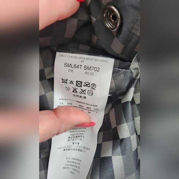 Armani Collezioni Patterned Rain Coat - Size 8 - Picture 8 of 14